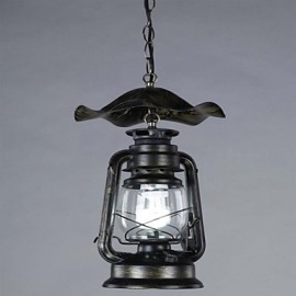 Lampe à Suspension Lanterne Vintage en Laiton avec 1 Lumière