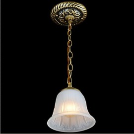 Lampes suspendues en Bronze, abat-jour en verre, rétro européen classique, 220V