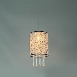 Max 40W moderne contemporain tambour cristal Mini Style galvanisé pendentif lumières salon chambre salle à manger