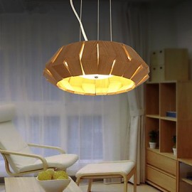 Lustres LED/Ampoule incluse Salon/Chambre/Salle à manger/Salle d'étude/Bureau/Chambre d'enfants/Salle de jeux Bois/Bambou