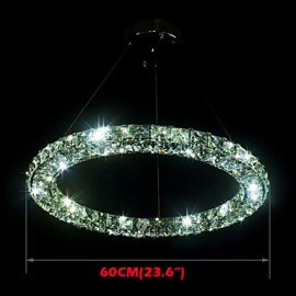 LED pendentif en cristal éclairage moderne unique D60CM trois côtés K9 cristal intérieur plafonniers luminaires