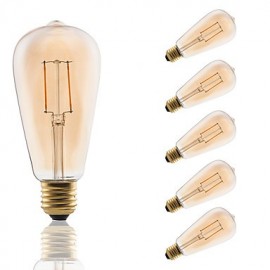 Ampoules à Filament LED E27 ST64 COB 180 lm Ambre Décoratif V 6 pcs Ampoule Style Edison