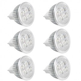 Spot lumineux LED MR16 12V DC/AC 4W, tasse pour salle à manger/hall d'exposition/intérieur blanc chaud/froid (6 pièces)