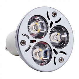 Spot LED GU10 3W MR16 3 LED Haute Puissance 300 lm Blanc Chaud V