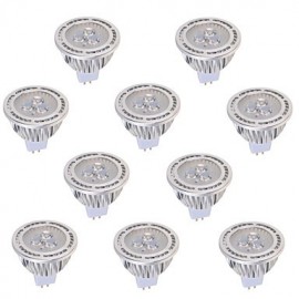 10 pièces GU5.3 (MR16) 5 W 3 COB 450 LM blanc chaud/blanc froid MR16 spots décoratifs, AC/DC 12 V