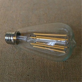 220-240V 6W E26/E27 Ampoules à Filament LED ST64 6 SMD 2835 480-600 lm Blanc Chaud Décoratif V 1 pcs