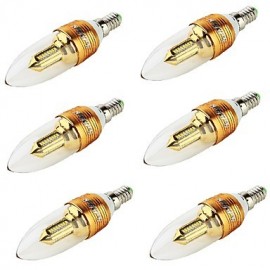 pièces E14 3W 250lm 3000K 32 x SMD3014 lampe à bougie LED blanc chaud-(AC 85 ~ 265V)