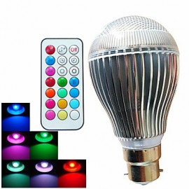 pièces B22 9W 3 LED haute puissance 500LM variable/télécommandé/décoratif LED RGB Globe ampoules AC100-240V