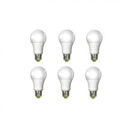 Ampoules Globe LED E26/E27 A60(A19) 1 COB 1160 lm Blanc Chaud V 6 pcs