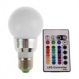 Lampe d'ampoule de couleur LED RVB 5W E27 300LM avec télécommande (85-265V)