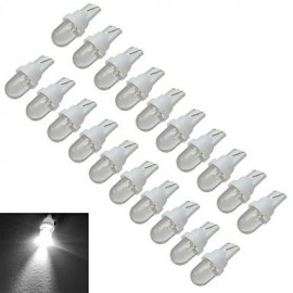 20 pièces T10 0.5W 30-50LM 6000-6500K lampes de signalisation de voiture blanc froid LED lumière de voiture (DC 12V)