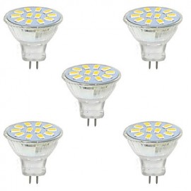 3W GU4(MR11) Lumière de Décoration MR11 12 SMD 5730 380LM lm Blanc Chaud / Blanc Froid Décoratif 9-30 V 5 pcs