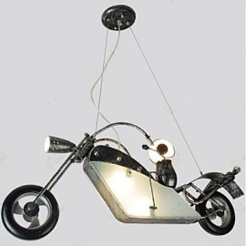 Lampes d'éclairage de lustre en fer de moto de chambre d'enfants nostalgiques