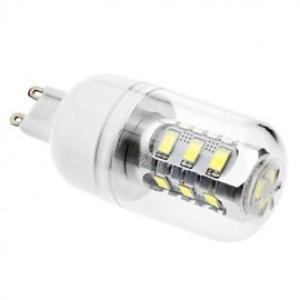 G9 7W 15x5630SMD 580-620LM 6000-6500K Ampoule de maïs LED à lumière blanche naturelle avec couvercle (AC 110-130/V)