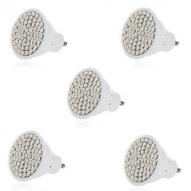 pièces 5W 2835X60SMD GU10/MR16 couleur blanc froid chaud coque en plastique LED spots (AC220-240V)