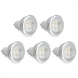 Spot LED GU10 6W MR16 3 LED haute puissance 310 lm Blanc Chaud Dimmable V 5 pcs