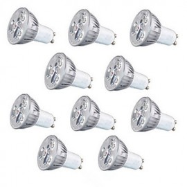 10 pièces 3W GU10/GU5.3/E27 260LM lumière blanche chaude/froide LED spots 220V