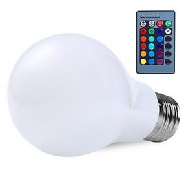 Ampoule Globe Led RGB 10W E27, 16 couleurs changeantes avec télécommande à 24 touches, ampoules RGB (AC85-265V)