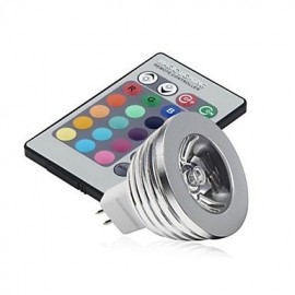 Ampoule LED RGB MR16 3W, 5 pièces, 16 couleurs changeantes + télécommande IR (85-265V)