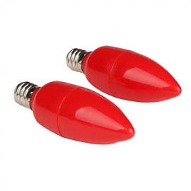 Bougies LED E12 0,5W C35 1 LED haute puissance 15 lm Rouge V 2 pcs