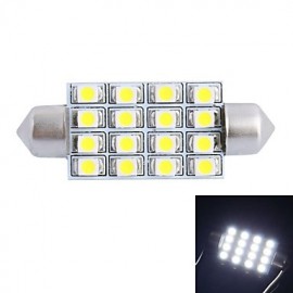 LED blanche 42mm 4W 200LM 6000K 16x3528 SMD pour lecture de voiture/plaque d'immatriculation/lampe de porte (DC12V)