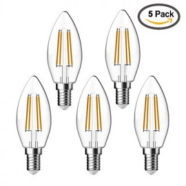 pcs E14 4 W 4 COB 400 lm Blanc Chaud C35 Edison Vintage Ampoules à Filament LED V