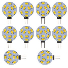 Ampoule Led G4 ronde pour voiture, camping-car, camping-car, lumière domestique, 9 SMD 5730, 120 degrés, 12-24V DC/AC (10 pièces)