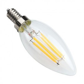 4W E14 Ampoules à Filament LED C35 4 COB 400 lm Blanc Chaud Intensité Variable / Décorative V 1 pcs