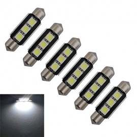 pièces feston 39mm 1W 3x5050SMD 60-70LM 6000-6500K lumière blanche froide LED lumière de voiture (DC 12V)