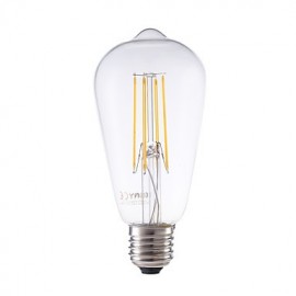 6W E27 Ampoules à Filament LED ST58LF 4 COB 600 lm Blanc Chaud Intensité Variable / Décorative V 1 pcs