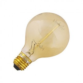 E27 40 W 400 lm 3000 K blanc chaud rond tungstène Edison ampoule à filament (AC 220 V)