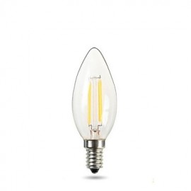 E14 220-240V 2W 150-220Lm 2700k blanc chaud C35 tirer queue pointe ampoule Led bougie lampe Edison rétro