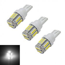 pièces T10 3W 10X7020SMD 210LM 6000-6500K lumière de voiture LED blanc froid (DC 12V)