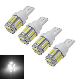 pièces T10 3W 10X7020SMD 210LM 6000-6500K lumière de voiture LED blanc froid (DC 12V)