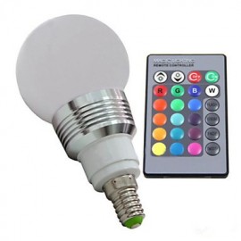 Ampoule LED E14 3W RVB avec télécommande (AC 100-220V) 400LM