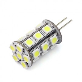 Ampoule Led G4 à intensité variable 24 SMD 5050 12V DC pour lustre domestique RV blanc froid/chaud (1 pièce)