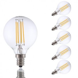 Ampoules LED à Filament E12 3,5W G16.5 4 COB 350 lm Blanc Chaud Intensité Variable 120V 6 pcs