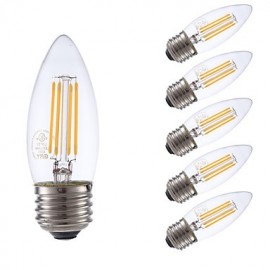 Ampoules à Filament LED 3,5W E26 B10 4 COB 350 lm Blanc Chaud Intensité Variable 120V 6 pcs