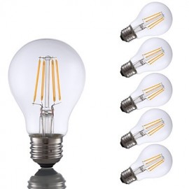 Ampoules à Filament LED 6W E26 A19 4 COB 700 lm Blanc Chaud Intensité Variable 120V 6 pcs