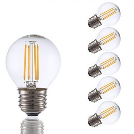 Ampoules LED à Filament E26 3,5W G16.5 4 COB 350 lm Blanc Chaud Intensité Variable 120V 6 pcs