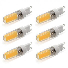 Ampoule LED G9 en cristal à deux broches 4 W, haute luminosité COB SMD 360, angle de faisceau 220 V – 240 V AC (6 pièces)