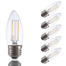 Ampoules à Filament LED 2W E26 B10 2 COB 200 lm Blanc Chaud Intensité Variable 120V 6 pcs