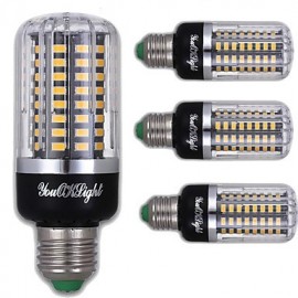 Ampoule LED épis de maïs haute luminosité E27 100x5736 SMD, projecteur 9W, lampe à bougie pour éclairage domestique, lumière blanche chaude 85-265V, 4 pièces