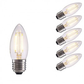 Ampoules à Filament LED 2W E27 B35 2 COB 250 lm Blanc Chaud / Blanc Froid V 6 pcs