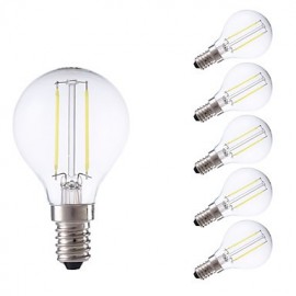 Ampoules à Filament LED 2W E14 P45 2 COB 250 lm Blanc Chaud / Blanc Froid V 6 pcs