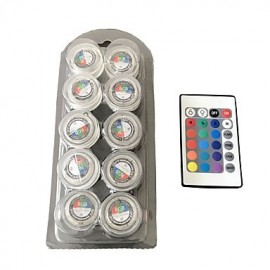 Bougie ronde étanche/rvb/lumières LED polychromes, 1 boîte de 10 pièces