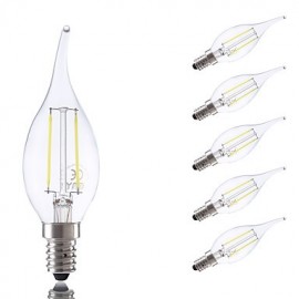 Ampoules à Filament LED 2W E14 B35L 2 COB 250 lm Blanc Chaud / Blanc Froid V 6 pcs