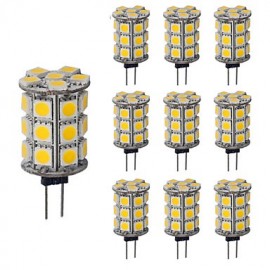 Lampe LED G4 dimmable 3.5W DC 12V 27 SMD5050, remplace l'ampoule halogène de bougie 30W (10 pièces)