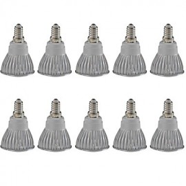 Spot LED 3W E14 MR16 1 COB 380LM lm Blanc Chaud / Blanc Froid Intensité Variable / Décoratif / V 10 pcs