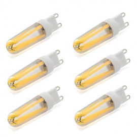 4W G9 LED Bi-pin Lights T COB 380 lm Blanc Chaud / Blanc Froid V 6 pcs